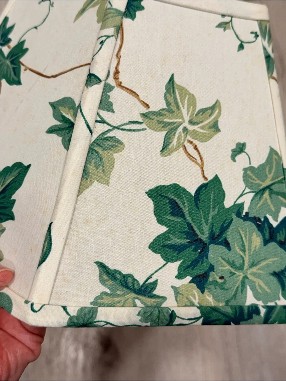 Vintage Ivy Leaves Fabric Hexagon Fabric Oil Lamp Shade Chimney Hurricane